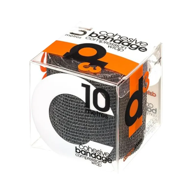 D3 Cohesive Bandage Compression Wrap 75MMX10M Black