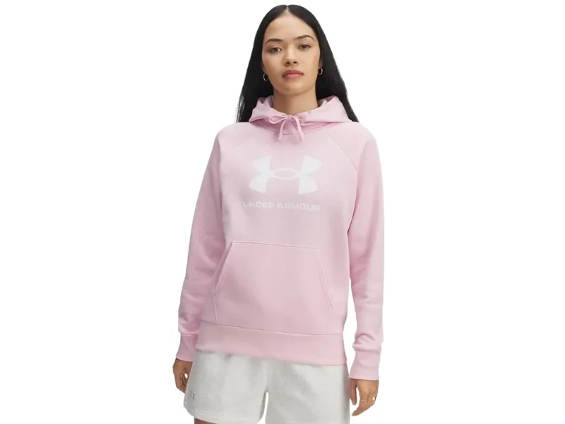 Under Armour Rival Fleece Big Logo Hoodie Pink