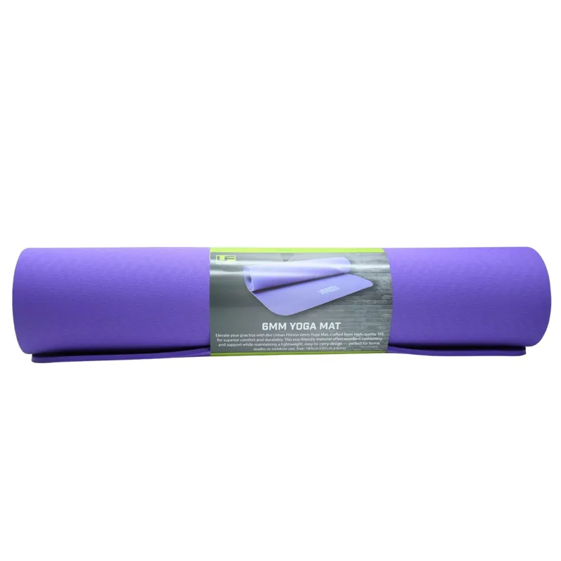 Urban Fitness 6mm Yoga Mat Purple 183cm x 61cm x 6mm-2