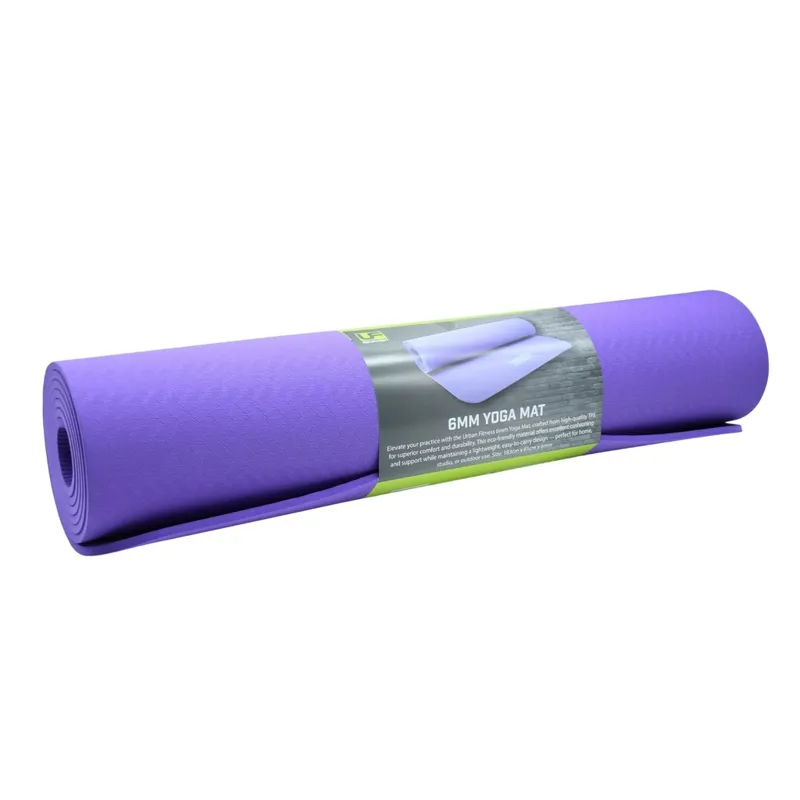 Urban Fitness 6mm Yoga Mat Purple 183cm x 61cm x 6mm-1